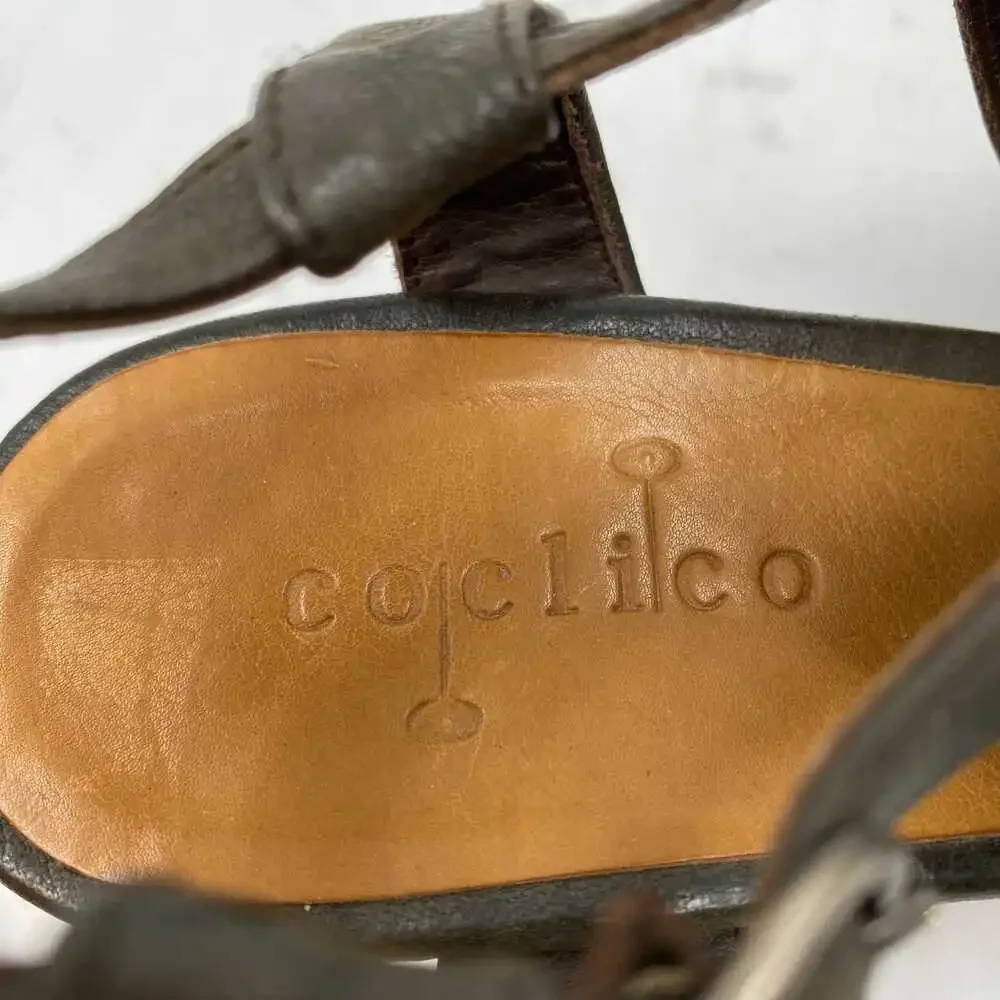 COCLICO Brown Leather Slingback Wedges | Women's EU38